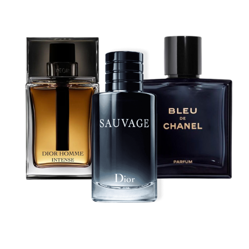 BLACK FRIDAY Combo de 3 Perfumes: Sauvage Dior, Bleu de Chanel y Dior Homme Intense - 100ml