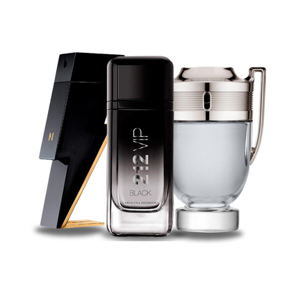 BLACK FRIDAY Combo de 3 Perfumes: Carolina Herrera BAD BOY, Carolina Herrera 212 VIP BLACK y Paco Rabanne INVICTUS - 100ml