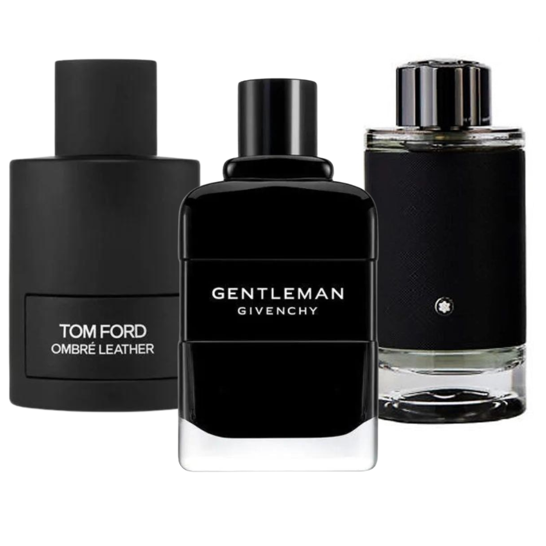 BLACK FRIDAY Combo de 3 Perfumes: Tom Ford Ombre Leather, Givenchy Gentleman y Montblanc Explorer - 100ml
